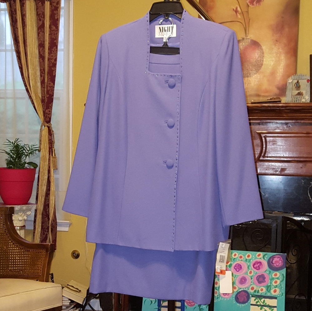 2 piece purple rhinestone suit